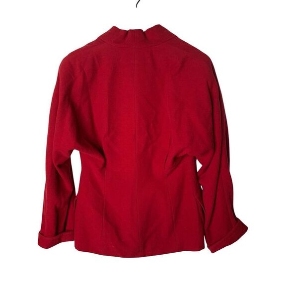 MaxMara 100% wool jacket red women's size 8 - Picture 2 of 8